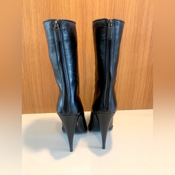 GIVENCHY Authentic Corset Lace Up Black Soft Leather Stiletto Boots - Picture 4 of 16